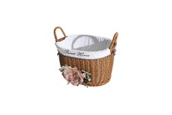FLORAL KULPLU OVAL SEPET (S) 28X18X16 CM (SPT-319) - Thumbnail
