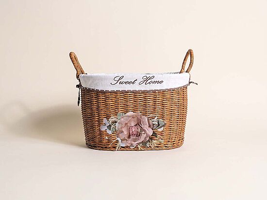 FLORAL KULPLU OVAL SEPET (S) 28X18X16 CM (SPT-319) - 1