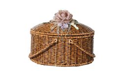 SEPET - FLORAL KULPLU YUVARLAK PİKNİK SEPETİ (S) 24X15 CM (SPT-332)