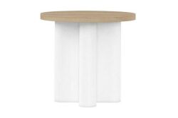 GARRİSON YUVARLAK YAN SEHPA BEYAZ 67x67x64cm 322303-1317 - KERVAN