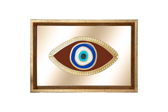 GÖZ AYNALI ÇERÇEVELİ DUVAR DEKOR AMBER 33X22 CM - 1