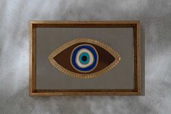 GÖZ AYNALI ÇERÇEVELİ DUVAR DEKOR AMBER 33X22 CM - 3