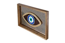 GÖZ AYNALI ÇERÇEVELİ DUVAR DEKOR AMBER 33X22 CM - 2