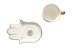 GÖZ & FATMA ANA ELİ TEMALI TEKLİ FİNCAN SETİ ( 2 PRÇ. ) - 220 Cc- QK030 - 3