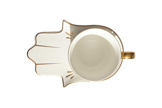 GÖZ & FATMA ANA ELİ TEMALI TEKLİ FİNCAN SETİ ( 2 PRÇ. ) - 220 Cc- QK030 - 4