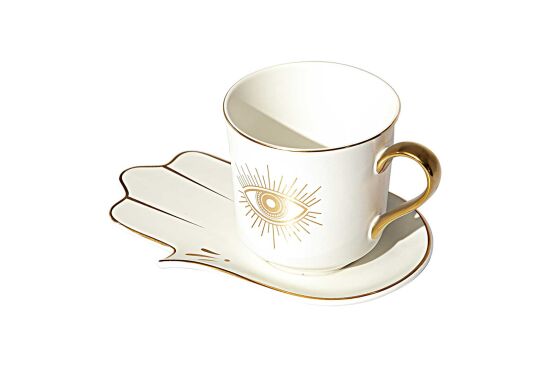 GÖZ & FATMA ANA ELİ TEMALI TEKLİ FİNCAN SETİ ( 2 PRÇ. ) - 220 Cc- QK030 - 2