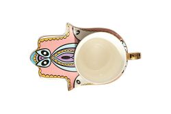 GÖZ & FATMA ANA ELİ TEMALI TEKLİ FİNCAN SETİ ( 2 PRÇ. )-220 Cc-QK031 - 4