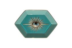 GÖZ TEMALI DEKORATİF TABAK- MAVİ - 16,8 - 2