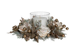 GÜLLÜ MUMLUK GOLD 25X10 CM - KERVAN