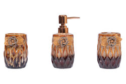 GÜLLÜ ZYA1997-5 BANYO SET 3'LÜ (SIVI SABUNLUK-DIS FIRCALIK-PAMUKLUK) - HSH-KRVN ORTAK