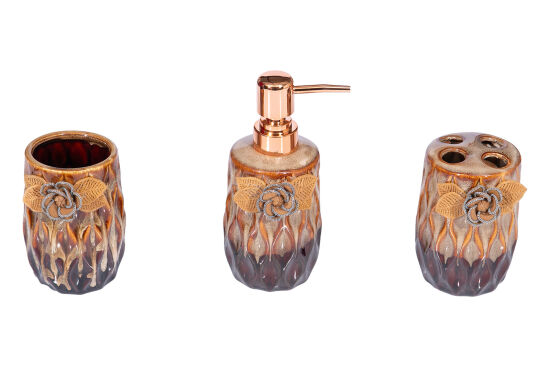 GÜLLÜ ZYA1997-5 BANYO SET 3'LÜ (SIVI SABUNLUK-DIS FIRCALIK-PAMUKLUK) - 3