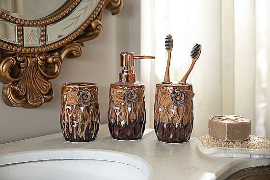 GÜLLÜ ZYA1997-5 BANYO SET 3'LÜ (SIVI SABUNLUK-DIS FIRCALIK-PAMUKLUK) - 4