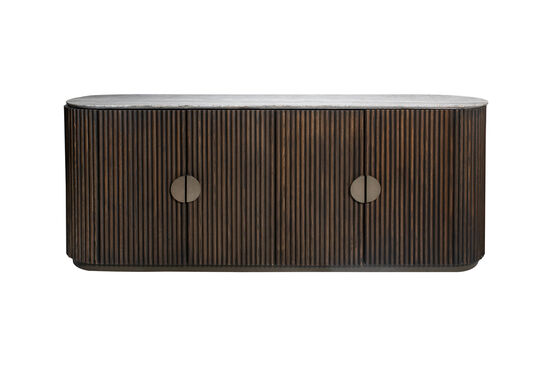 HAY KONSOL 4 KAPILI KAHVERENGİ GRİ MERMER 40x192x78cm SB231037_BND - 1