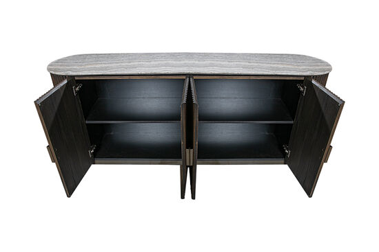 HAY KONSOL 4 KAPILI KAHVERENGİ GRİ MERMER 40x192x78cm SB231037_BND - 4