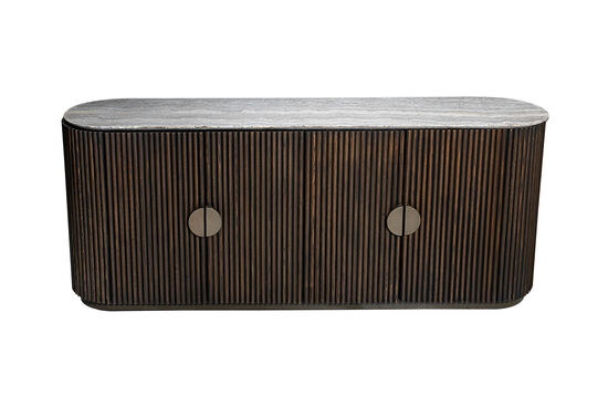 HAY KONSOL 4 KAPILI KAHVERENGİ GRİ MERMER 40x192x78cm SB231037_BND - 2