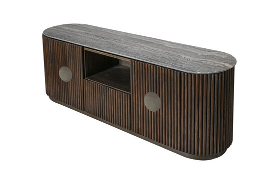 HAY TV ÜNİTESİ 2 KAPILI 1 ÇEKMECELİ KAHVERENGİ GRİ MERMER 40x160x60cm TS231008_BND - 1