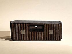 HAY TV ÜNİTESİ 2 KAPILI 1 ÇEKMECELİ KAHVERENGİ GRİ MERMER 40x160x60cm TS231008_BND - KERVAN