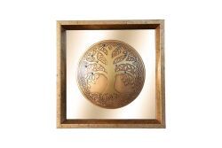 HAYAT AĞACI DUVAR DEKOR (BRONZ AYNALI NAZAR BONCUKLU) 27X27 CM - DEKORATİF OBJE