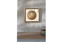 HAYAT AĞACI DUVAR DEKOR (BRONZ AYNALI NAZAR BONCUKLU) 27X27 CM - 2