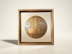 HAYAT AĞACI DUVAR DEKOR (BRONZ AYNALI NAZAR BONCUKLU) 27X27 CM - DEKORATİF OBJE