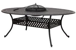 HS2014DIN/9T YEMEK MASASI OVAL KAHVE-MANGALLI 200x152x74cm - KERVAN