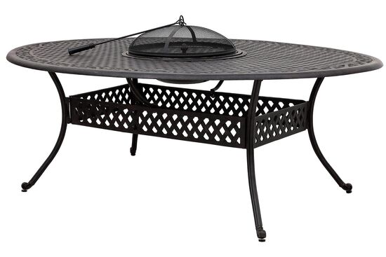 HS2014DIN/9T YEMEK MASASI OVAL KAHVE-MANGALLI 200x152x74cm - 1