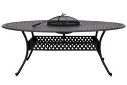 HS2014DIN/9T YEMEK MASASI OVAL KAHVE-MANGALLI 200x152x74cm - 2