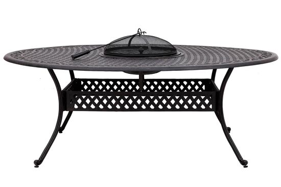 HS2014DIN/9T YEMEK MASASI OVAL KAHVE-MANGALLI 200x152x74cm - 2