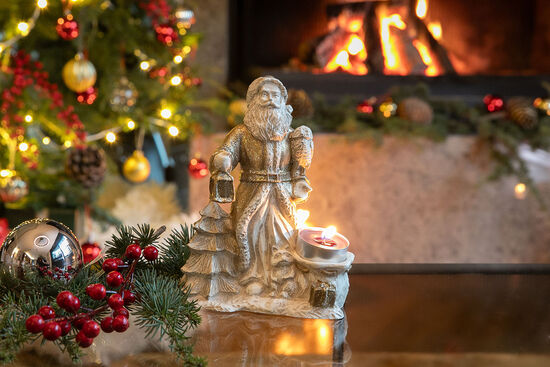 HYK1040 FENERLİ NOEL BABA 14x20cm KREM-GOLD