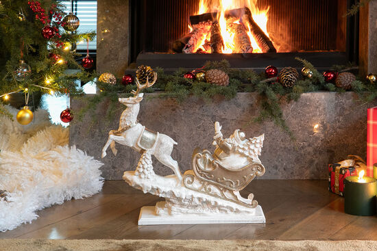 HYK1057 NOEL BABA KIZAĞI 54x50 cm KREM-GOLD (YLBŞ) - 3