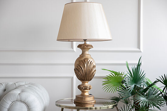 HYK1092 YAPRAK DESENLİ ABAJUR 45X80 CM GOLD - 2