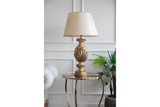 HYK1092 YAPRAK DESENLİ ABAJUR 45X80 CM GOLD - 3