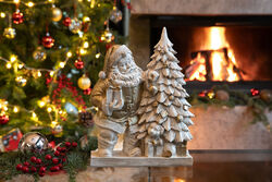 HYK1156 ÇAM AĞAÇLI NOEL BABA 20x28cm KREM-GOLD (YLBŞ) - 2