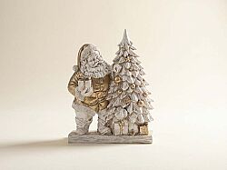 ÇAM AĞAÇLI NOEL BABA 20x28cm KREM-GOLD (YLBŞ) HYK1156 - KERVAN