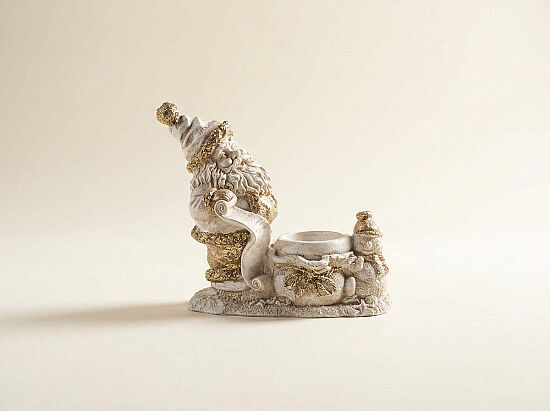NOEL BABA MUMLUK 8x15 cm KREM-GOLD (YLBŞ) HYK1170 - 1