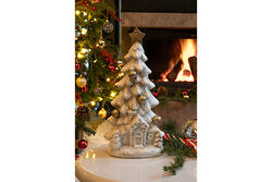 HYK1174 NOEL AĞACI 11x23cm KREM-GOLD - Thumbnail