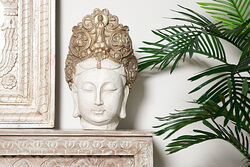 HYK138 BÜYÜK BUDA KADIN KAFA BÜST 29X44 CM KREM-GOLD - 3