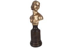 KERVAN - HYK284 KAIDELI YARI CIPLAK KADIN BUST GOLD-KAHVE 17x44cm