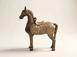 SAVASCI AT HEYKELI 30x35cm GOLD HYK507 - KERVAN