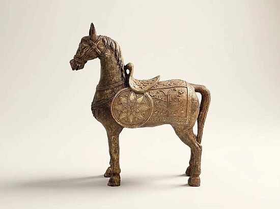 SAVASCI AT HEYKELI 30x35cm GOLD HYK507 - 1