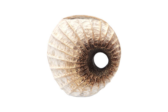 HYK569 TUTACAKLI MERCAN VAZO KREM-GOLD 26x29cm - 1