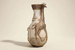 ZURAFALI VAZO KREM-GOLD 22x43cm HYK636 - KERVAN