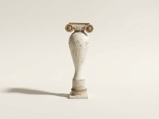 SÜTUN KAPAKLI KÜÇÜK KÜP KREM-GOLD 22x58cm HYK789 - 1