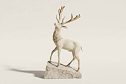 DEV FİBER GEYİK 39X76X175 CM GOLD-KREM HYK994 - KERVAN