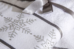 İKİLİ 45X70 cm BÜYÜK KARTANESİ HAVLU BEYAZ-GRİ - 4