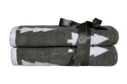 İKİLİ 45X70 cm ÇAM AĞACI JAKAR HAVLU YEŞİL - HOME SWEET HOME