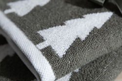 İKİLİ 45X70 cm ÇAM AĞACI JAKAR HAVLU YEŞİL - 4