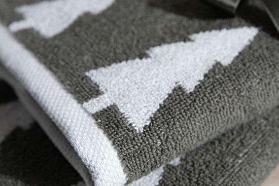 İKİLİ 45X70 cm ÇAM AĞACI JAKAR HAVLU YEŞİL - 4