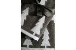 İKİLİ 45X70 cm ÇAM AĞACI JAKAR HAVLU YEŞİL - 5