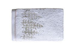 İKİLİ 45X70 cm ÇAM AĞAÇLI KUTULU HAVLU BEYAZ-MİX - 2